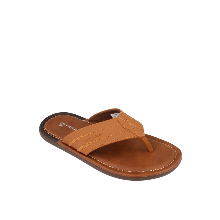 SANDAL JEPIT KULIT PAKALOLO PRIA ORIGINAL CASUAL ASLI COKLAT PB39