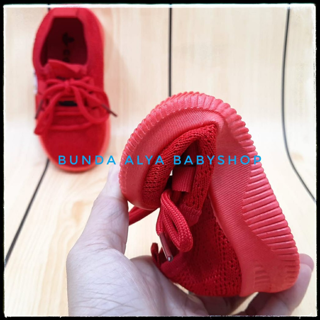 Sepatu Anak Laki Laki IMPORT Usia 2 Tahunan MERAH Elastis - Sepatu Anak Cowok Lentur Size 22 SALE