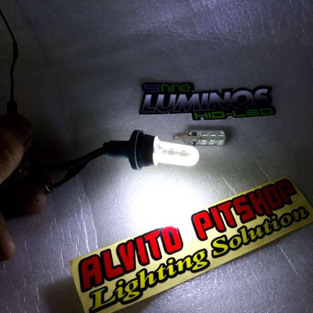 Lampu Led Senja T10 Kedip / Lampu Led Senja Luminos Putih mode nyala flash