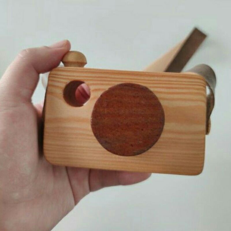 Wooden toys Camera, Kamera kayu, Mainan kamera anak