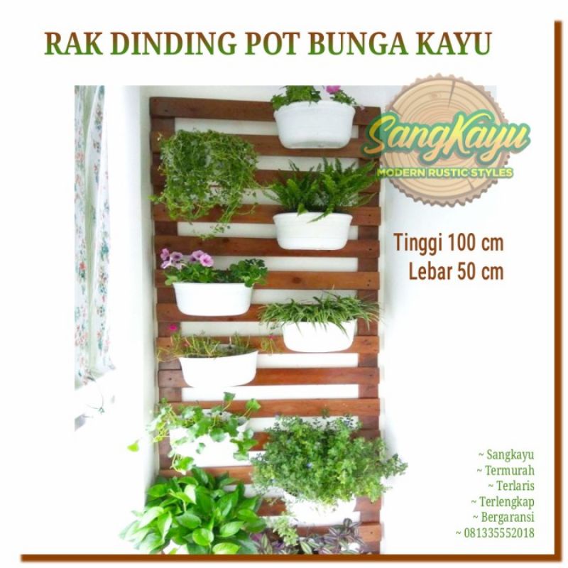 Wood planter rack rak tanaman hias kayu rak pot bunga tanaman hias