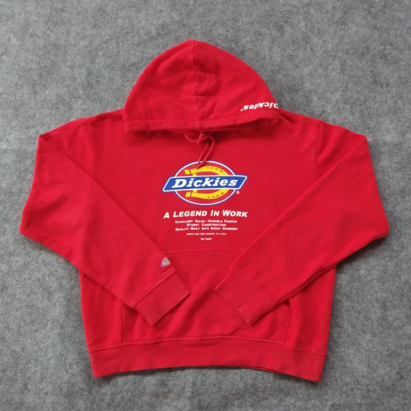 Hoodie Dickies Big Logo Red Second Original Preloved
