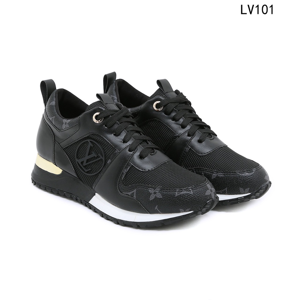 LLV  Run Away Leather Calfskin &amp; Monogram Canvas Sneakers LV101