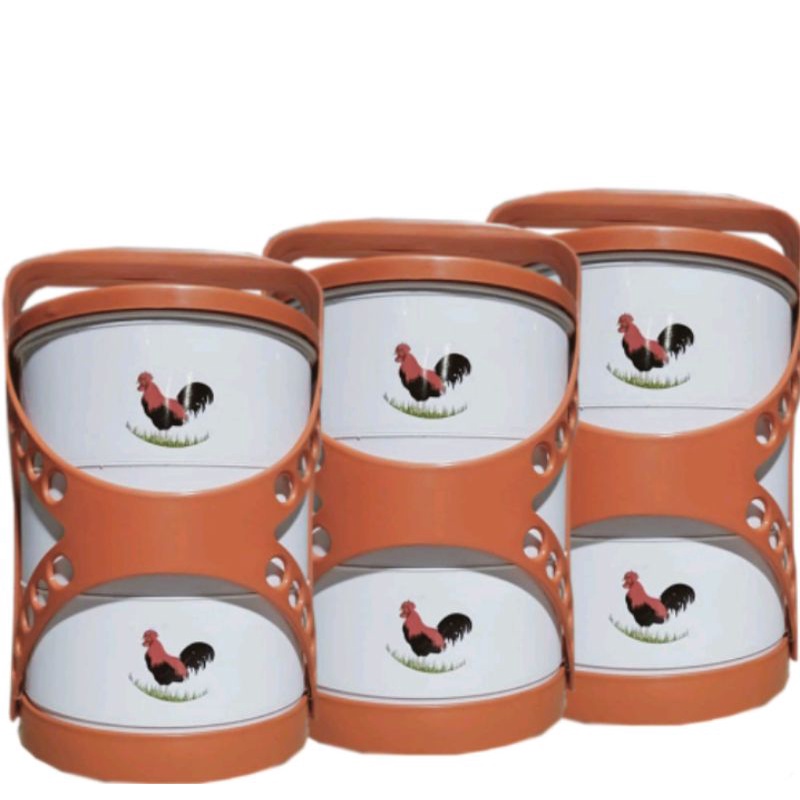 Rantang Nasi / Rantang Plastik / Kotak Makan Susun 3 / Kotak Makan / Rantang Susun Cap Ayam Jago