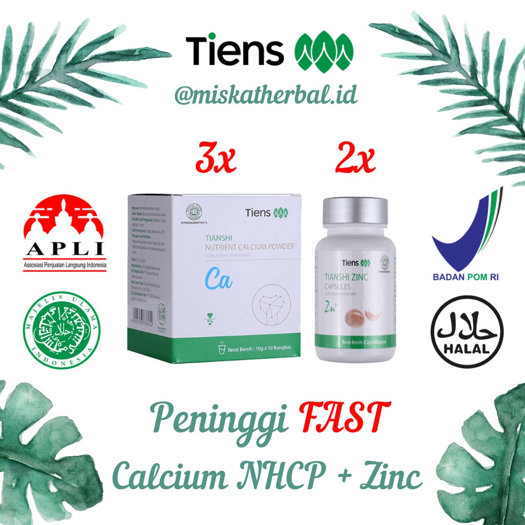 

Tiens Paket Susu Kalsium Peninggi Badan Terbaik di Dunia Tiens / 2 Zinc + 3 Nutrient Calcium Powder