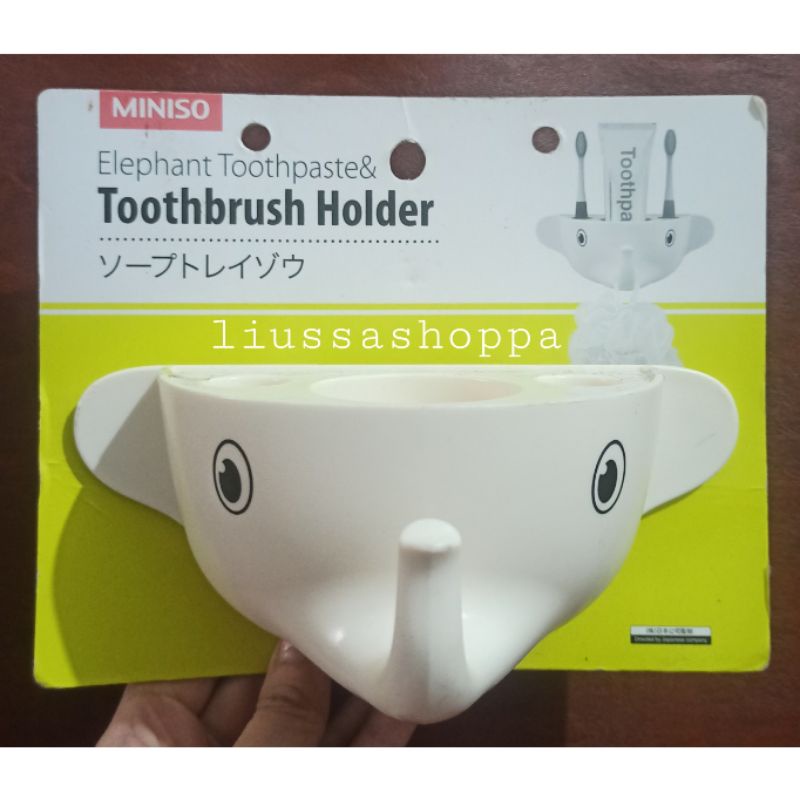Tempat Sikat Gigi Miniso - Elephant Toothpaste & Toothbrush Holder