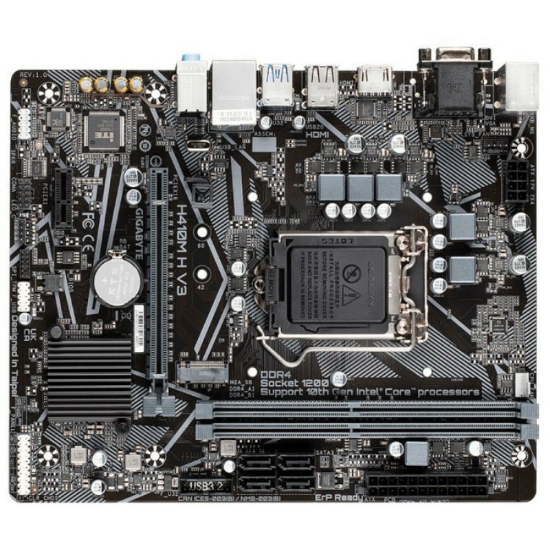 MOTHERBOARD GIGABYTE GA-H410M-S2 V3 SOCKET 1200 FOR GEN 10, GEGABYTE H410 DDR4 USB3.2, SATA3