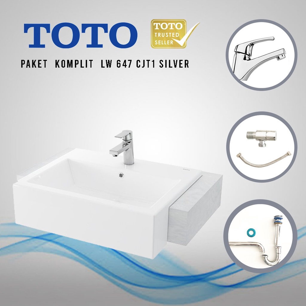 WASHTAFEL TOTO LW647CJT1 PAKET SILVER / WASHTAFEL TOTO 647 KOMPLIT SET