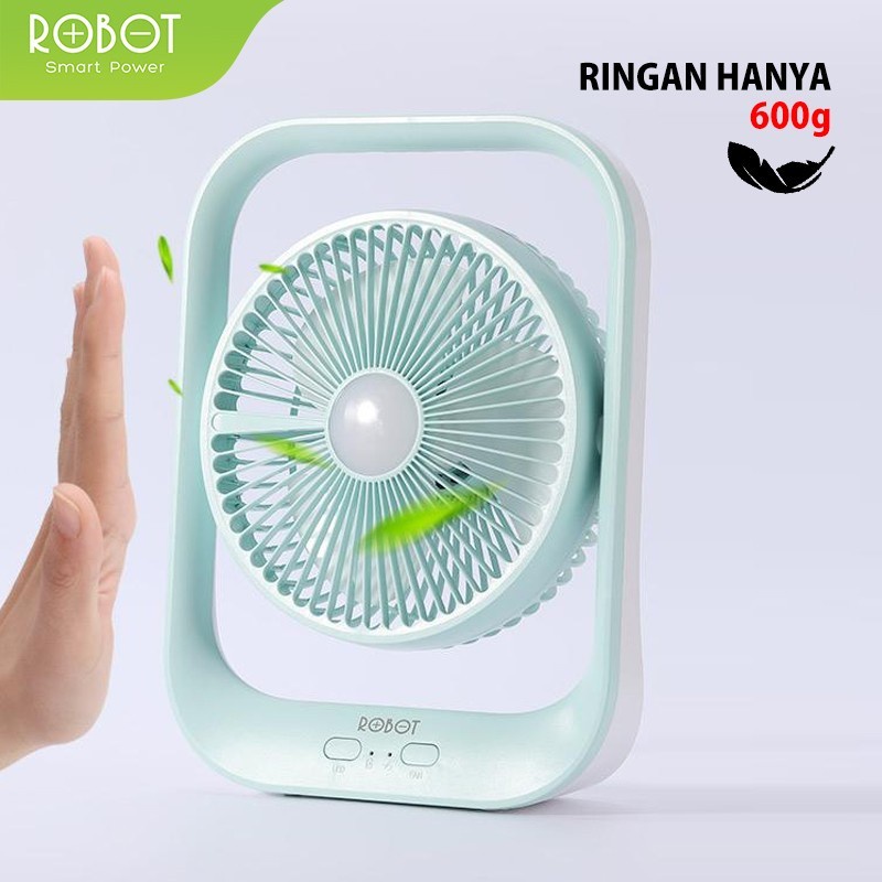 KIPAS ANGIN MEJA ROBOT RT BF13 ROTATE 300° DESKTOP FAN 7INCH 4000MAH