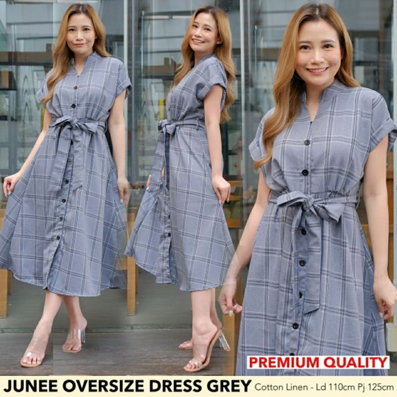 Dress June Oversize /Gamis Fashion Muslimah/Kekinian Dress Kotak/