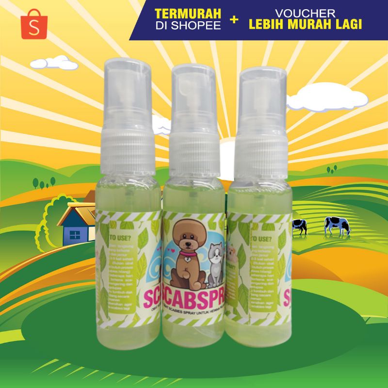 SCABSPRAY 30 - Obat Scabies Spray Kucing Obat Gudik Kucing Obat Jamur Kucing Anjing Kelinci Herbal