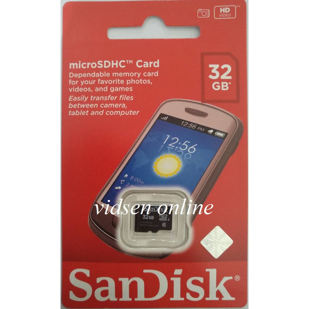 Sandisk Micro Sd / Microsd Card 32Gb Class 4 - Garansi Resmi