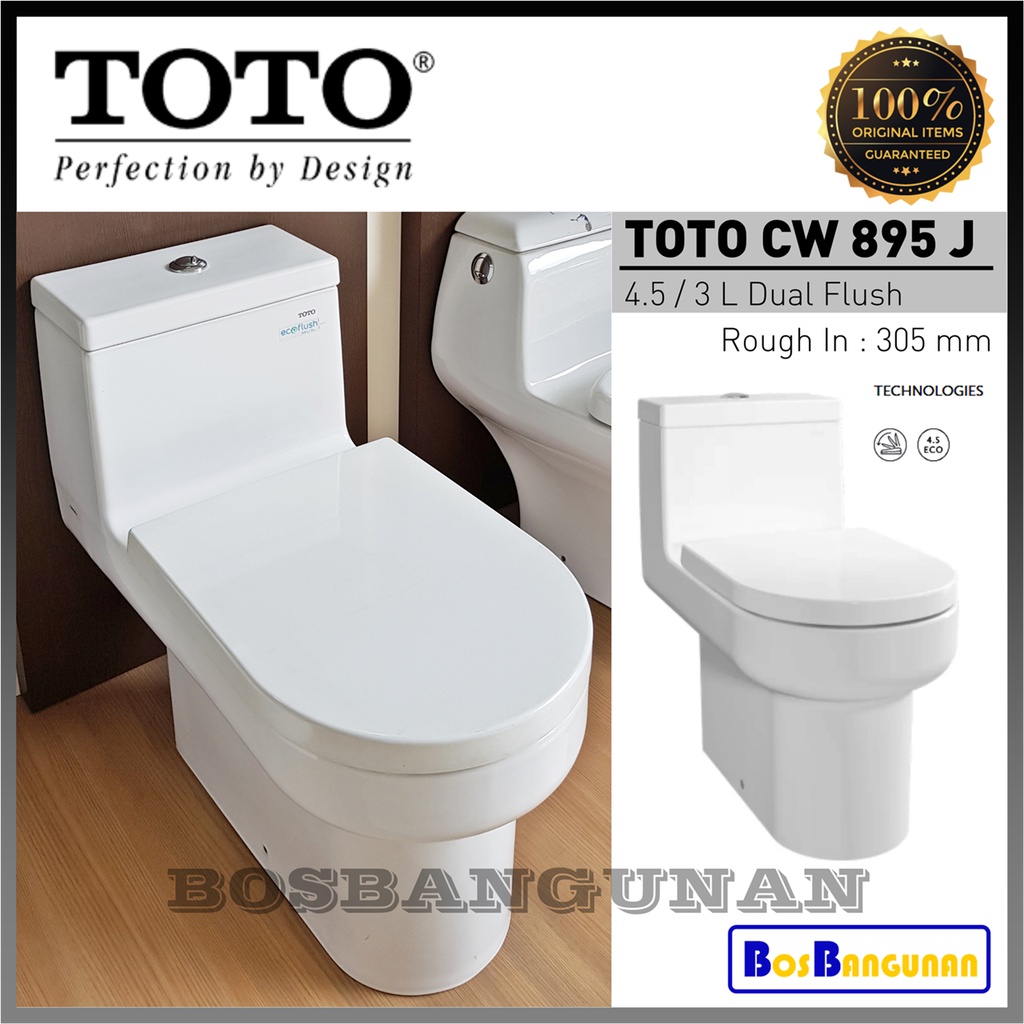 Kloset Duduk TOTO CW895J / Closet TOTO CW 895 J ECO Dual Flush 4.5 / 3 L