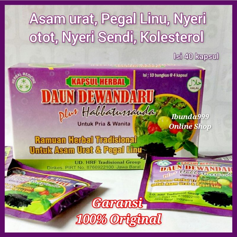 KAPSUL DEWANDARU / KAPSUL DAUN DEWANDARU PLUS HABBATUSSAUDA / OBAT ASAM URAT KOLESTEROL AMPUH
