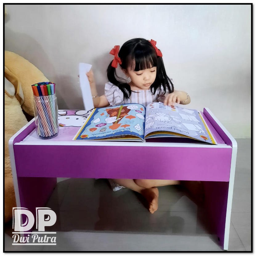 MEJA LESEHAN FOLKE WOODPANEL // KERJA BELAJAR ANAK DEWASA LAPTOP TABLET HP // KNOCKDOWN PARTIKEL