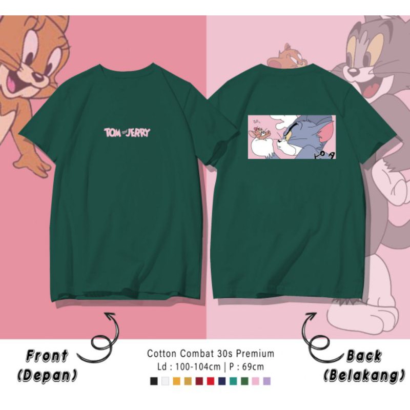 T-SHIRT/TUMBLR/TOMNJERRY/OVERSIZE/PREMIUM/GAMBAR/DEPAN/BELAKANG