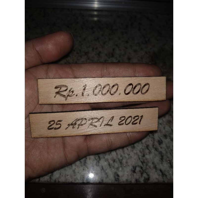 

Custom hiasan Tanggal atau Nominal Mahar Plywood grafir blok tanggal nominal isian