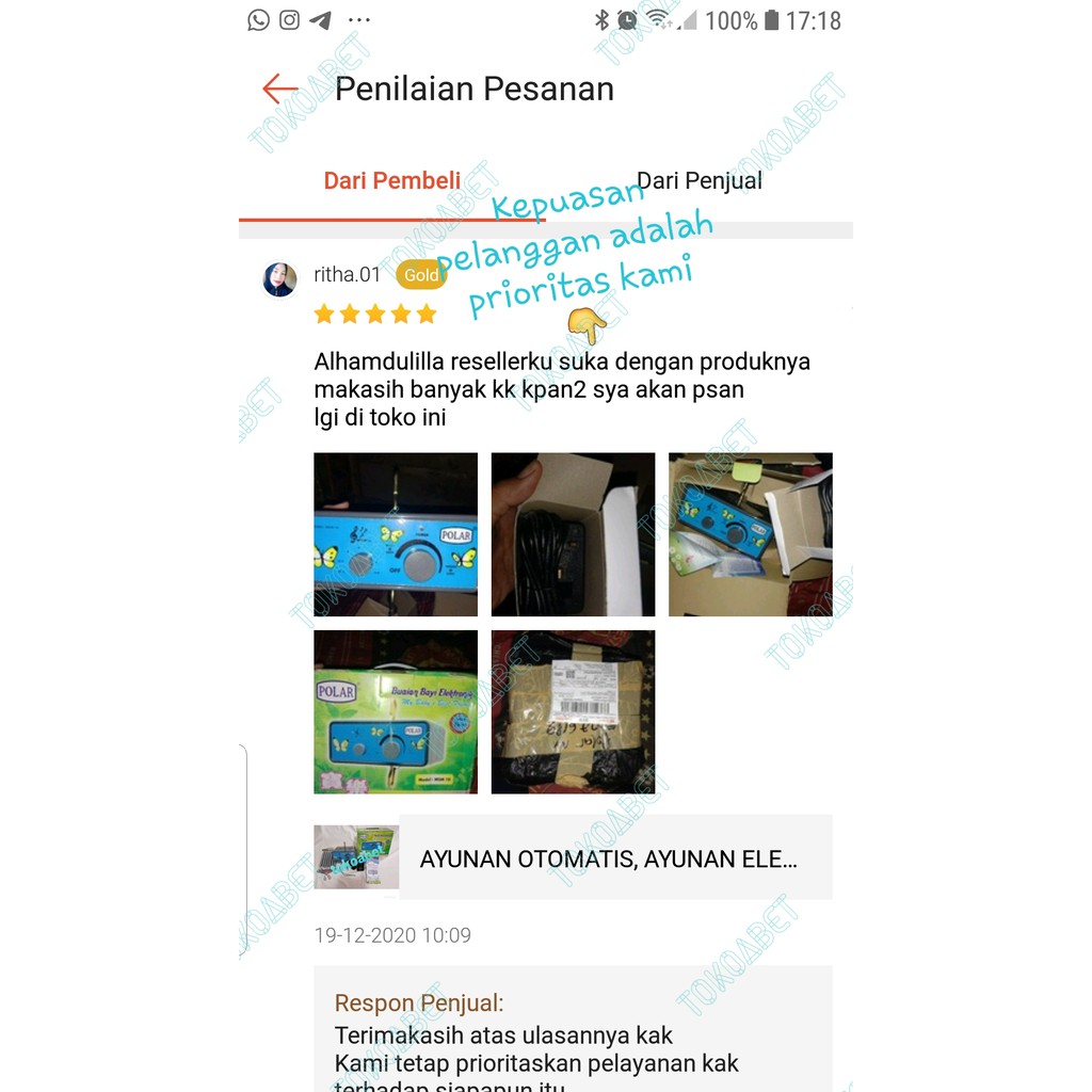 Paket Elektrik Tiang Chrome Stainless ALL MY DEAR plus Mesin Ayunan Elektrik Bayi POLAR TOKOABET