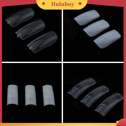 Huluboy Huluboy♡ 500 Pcs Kuku Palsu Bahan Akrilik Gaya Perancis Untuk Nail Art