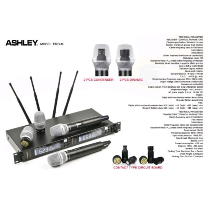 mic wireless Ashley PRO M original mic wireless