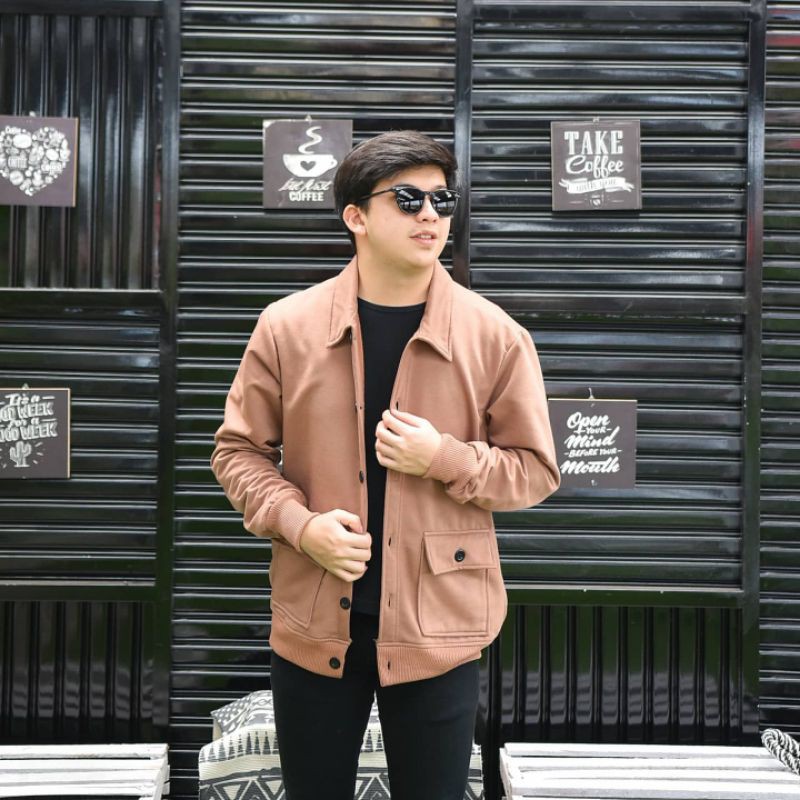 Jas brazer pria RAIHAN OUTHER || jaket pria kerah bahan fleece halus