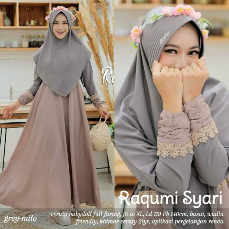 Raqumi set dress, Gamis Raqumi Maxy