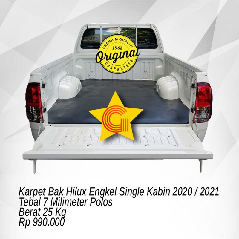 Karpet Alas Bak Hilux Engkel Single Cabin 2020-2021 6mm Polos