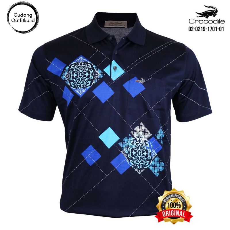Kaos Kerah Pria Crocodile Diamond / Platinum 1701/ORIGINAL Katun