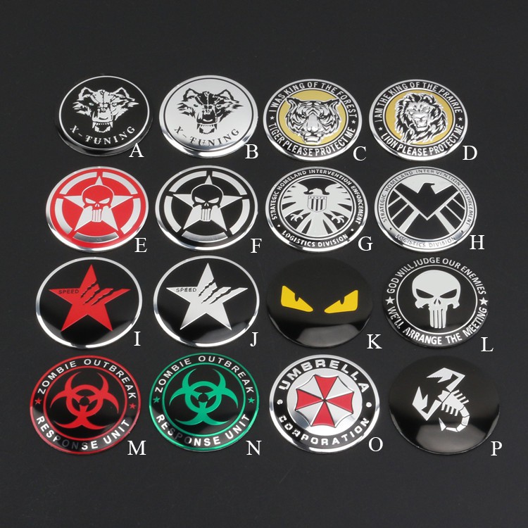 1Pc Stiker Emblem Mobil Bahan Aluminium Ukuran 56mm