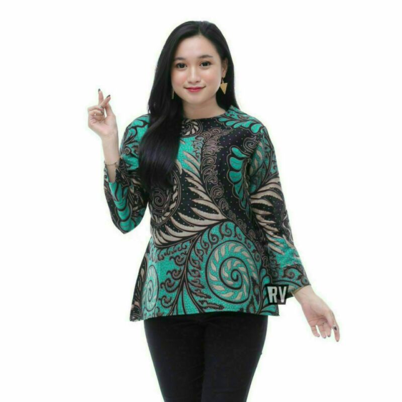 SERAGAM ATASAN BATIK WANITA BAJU BATIK BLOUSE LONCENG AMANDA TERLARIS