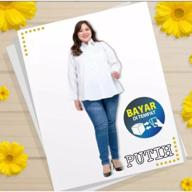 KEMEJA WANITA ATASAN WANITA POLOS UKURAN JUMBO