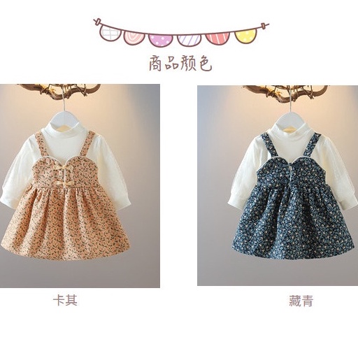 Dress Bayi Perempuan Kancing Shanghai Baju Fashion Anak Bayi Perempuan 6 bulan - 3 tahun Lengan Panjang LYNN Korean Style Import