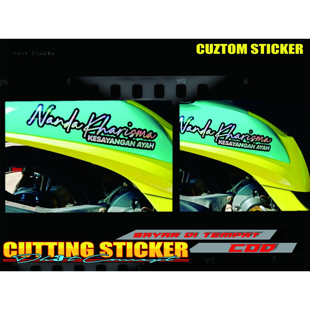 CUTTING STICKER CUZTOM NAMA UNTUK BODY MOTOR SCOOPY FINO BEAT VARIO  NMAX PCX