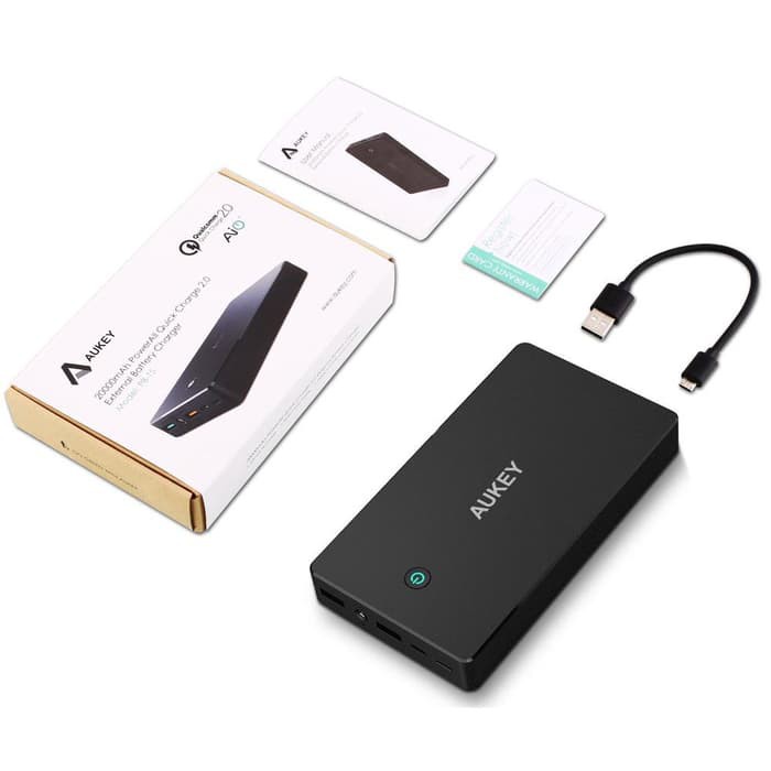 Aukey Quick Charger Power Bank 2 Port 2.4A 20000Mah Qc 2.0 + Aipower Murah + Gratis Ongkir