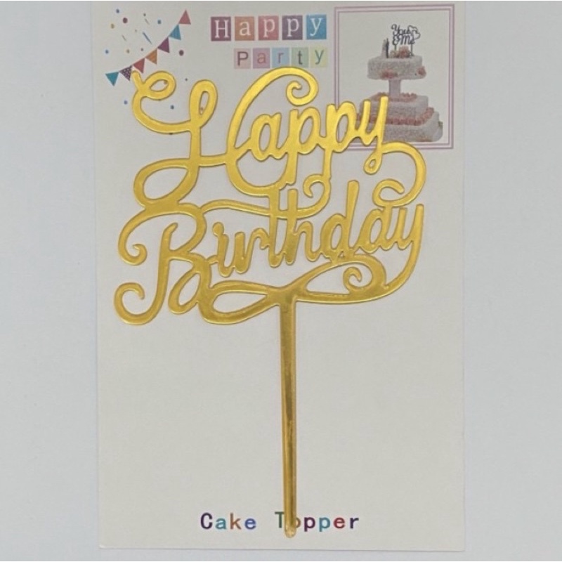 TOPPER CAKE HAPPY BIRTHDAY ACRYLIC UKURAN BESAR