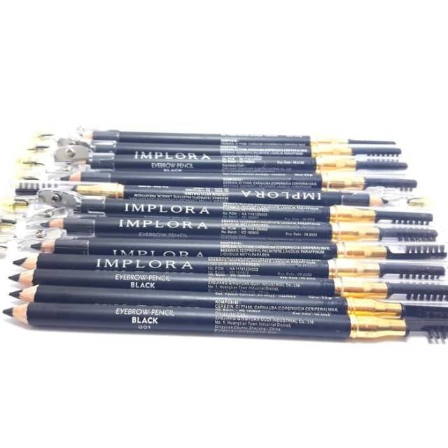 EYEBROW PENCIL IMPLORA BLACK SIKAT+SERUT LUSINAN [NA11161204003]