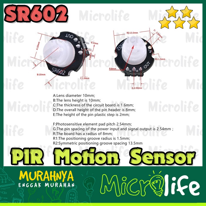 SR602 PIR Motion Sensor Module Infrared High Sensitivity for Arduino