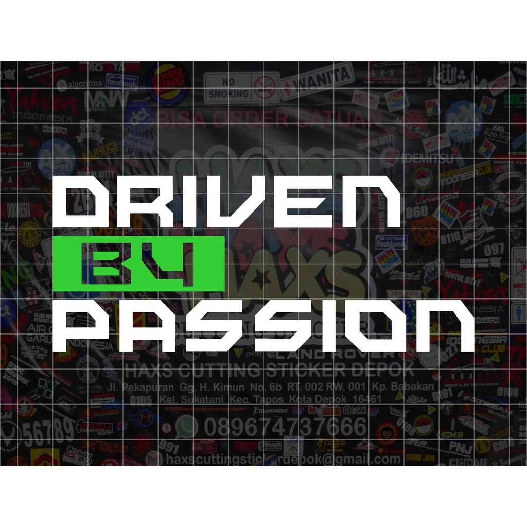 Cutting Sticker Driven By Passion Ukuran Panjang 12 Cm Untuk Mobil &amp; Motor