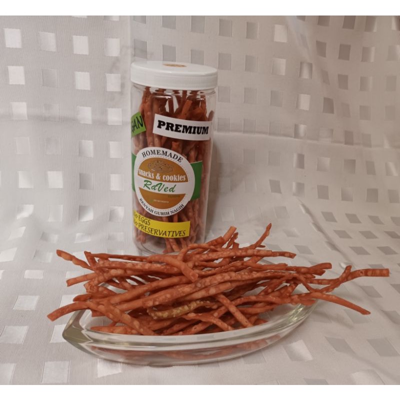 

Snack vegan stik berbagai rasa asli, no eggs no MSG isi kurleb 220 gram