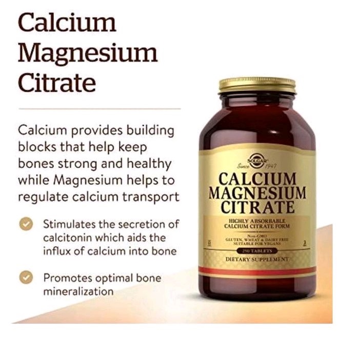 Solgar Calcium Magnesium Citrate (250)
