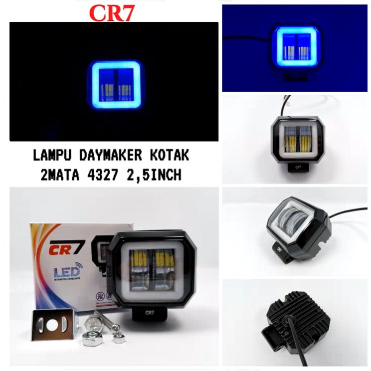 LAMPU DAYMAKER MODEL KOTAK CR7 2 MATA 2,5 INCH