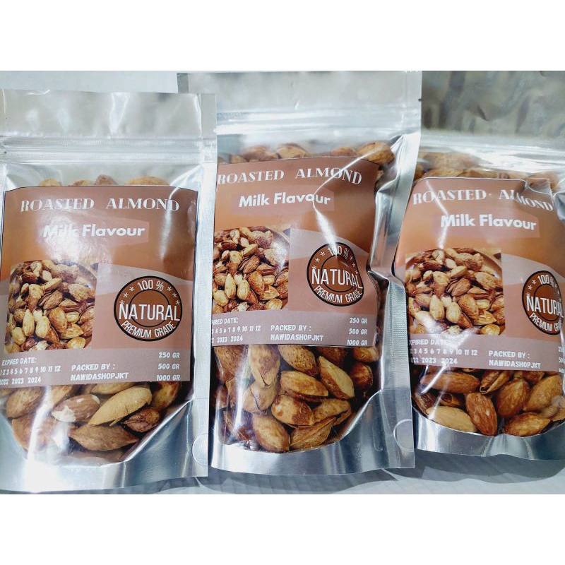 Kacang Almond Roasted Panggang Susu 250gr Enak Gurih Renyah Manis Jakarta