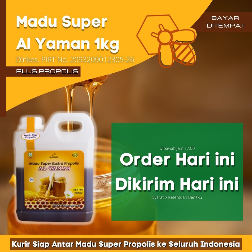 Madu Super plus propolis al yaman 1kg Menjaga Daya Tahan tubuh