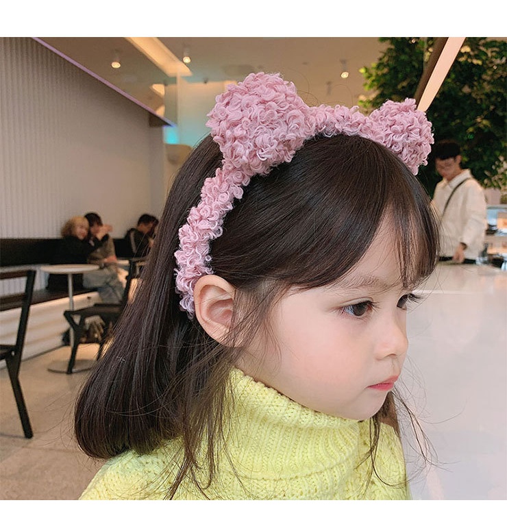 Korea Bando Kerut Headband Aksesoris Fashion Ikat Rambut Strawberry Merah Muda yang Lucu