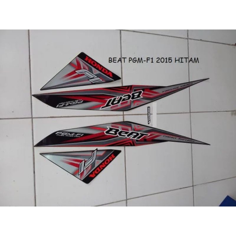 Striping Stiker Motor Honda Beat Fi 2015 Hitam Original