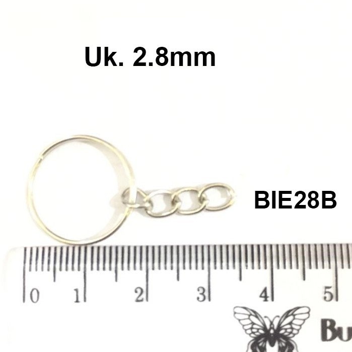 Ring Gantungan Kunci Polos, Gerigi Gepeng Rantai Uk 25 - 30mm Harga/1-12pc