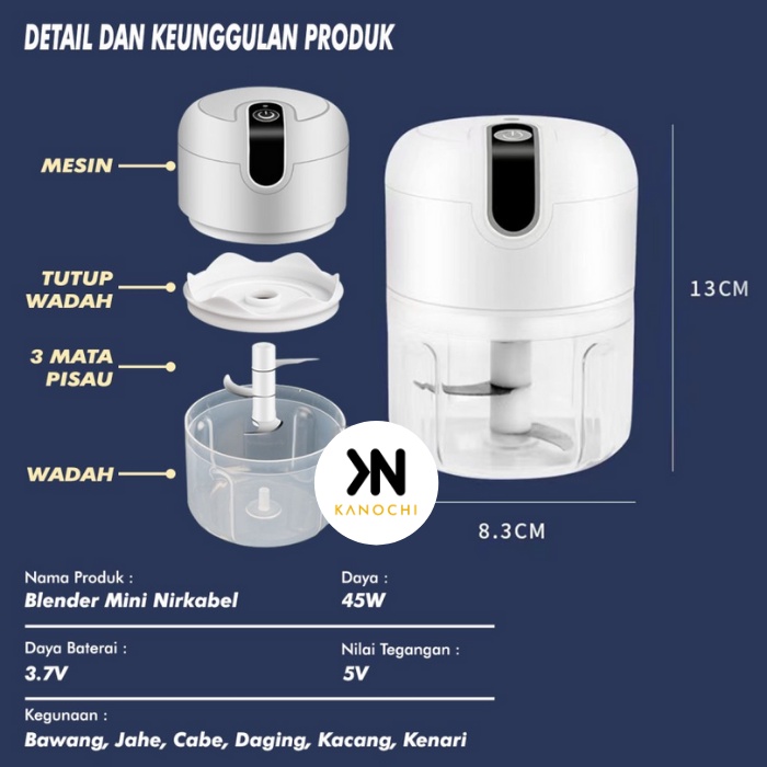 CHOPPER MINI PORTABLE USB BLENDER PORTABLE MINI BUMBU DAPUR