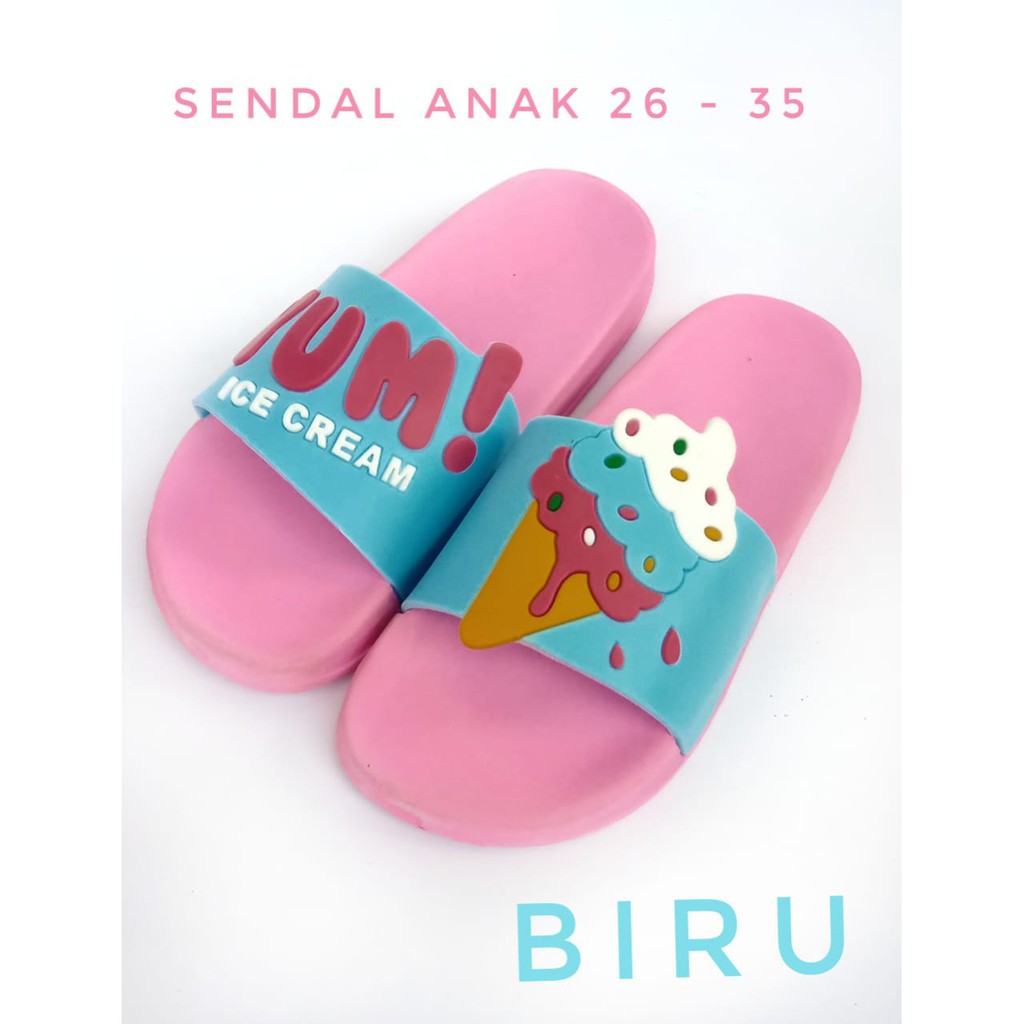 Sandal karet anak motif ice cream