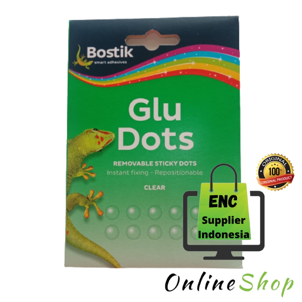 

bostik 1 buah glu dots removable sticky dots lem double tape serbaguna per pcs - enc.sup