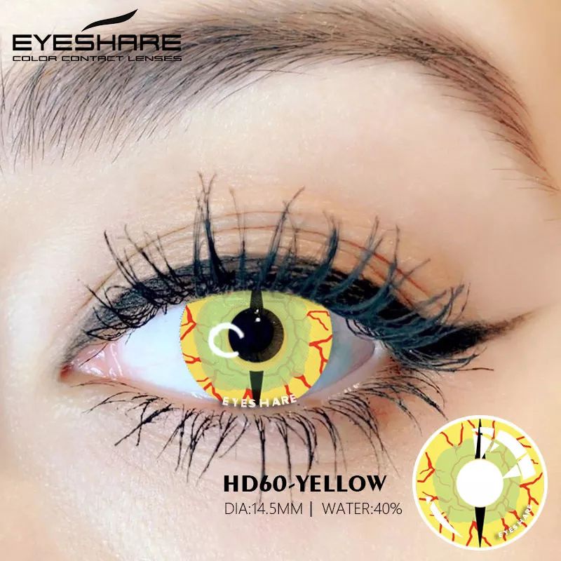 SOFTLENS COSPLAY IMPORT LENSA KONTAK SERI YELLOW MATA KUCING DINOSAURUS ULAR SNAKE HALLOWEEN KOSTUM LENSA BERWARNA UNTUK MATA